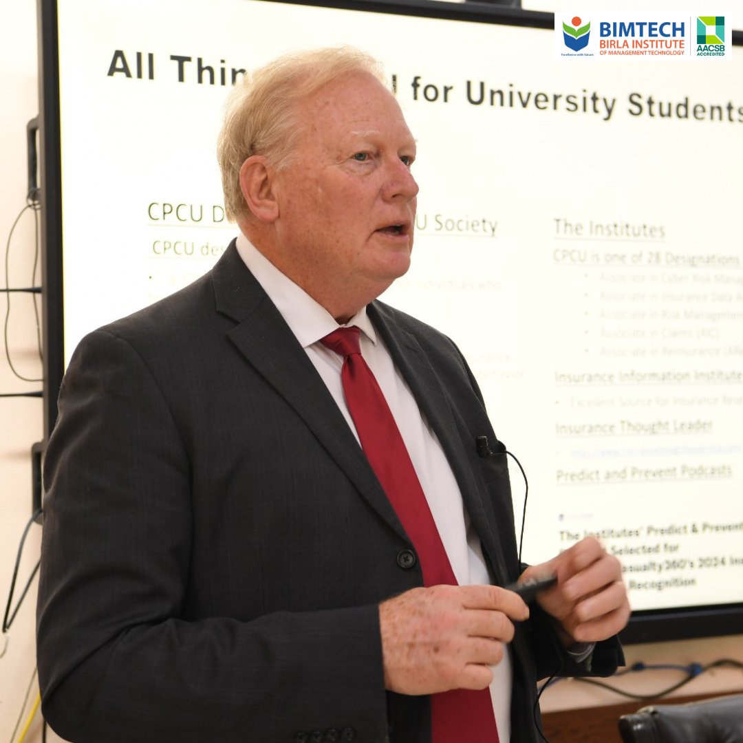 BIMTECHNoida's tweet photo. We were honoured to host Mr. Jim Jones, CPCU, Executive Director of the Katie School of Insurance and Risk Management at Illinois State University, on October 18th, 2024.
Full post - https://t.co/F5cKeUkGRe
#BIMTECH #InsuranceEducation #GlobalCollaboration #CPCU https://t.co/N7RzKzmUC5