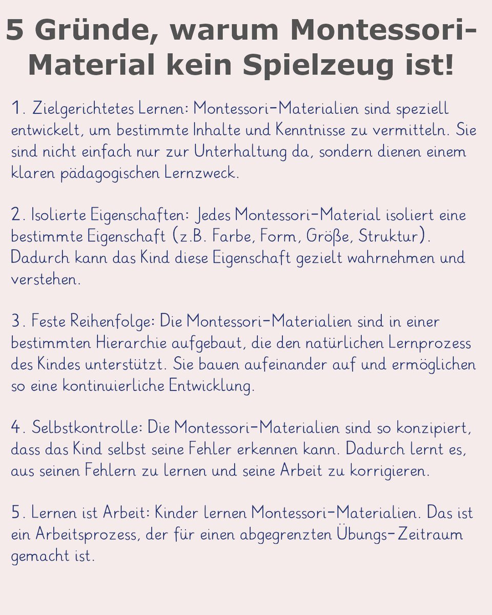 5 Gründe, warum #Montessori-Material kein #Spielzeug ist! #Wochenstart montessori-shop.de