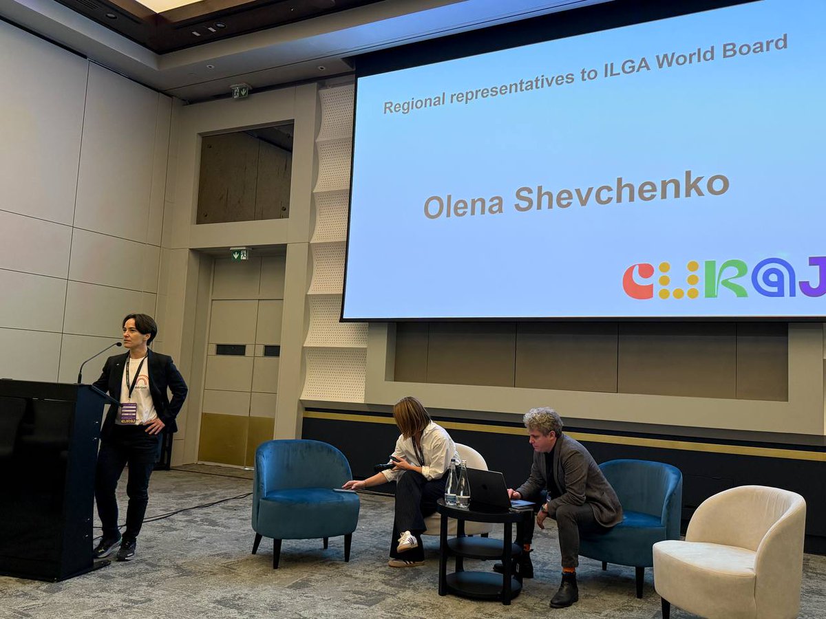 InsightNgo's tweet photo. On October 16-19 in Bucharest, during the annual ILGA-Europe conference, 
Olena Shevchenko, the Head of Insight NGO, was elected to the Board of the global LGBTQI+ organization ILGA
to represent the interests of Europe, Central Asia and the Caucasus. https://t.co/Ao5Zlpshfc