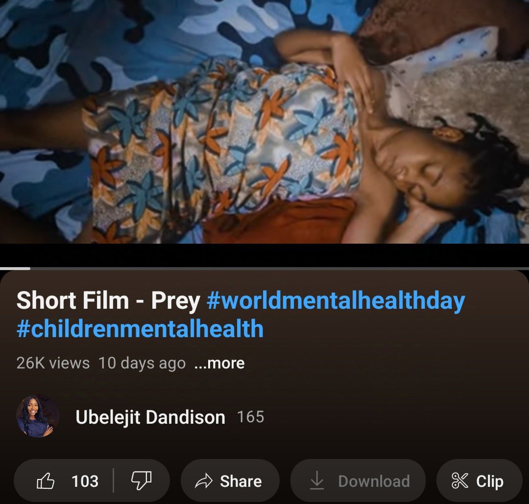 UbelejitD's tweet photo. I produced my first short film "Prey", and we've done 26,000 views already. 🥳 This means more people are being reached with the message; advocating for children's wellbeing. Watch here.  https://t.co/LTHzvSPBLS https://t.co/HiPBuC1y62
