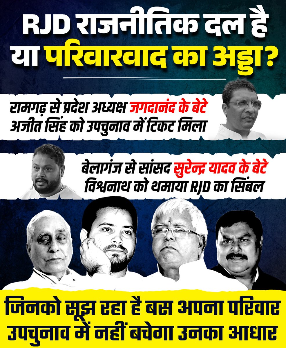 RJD का पर्याय है 'परिवारवाद'!

#ShameOnRJD