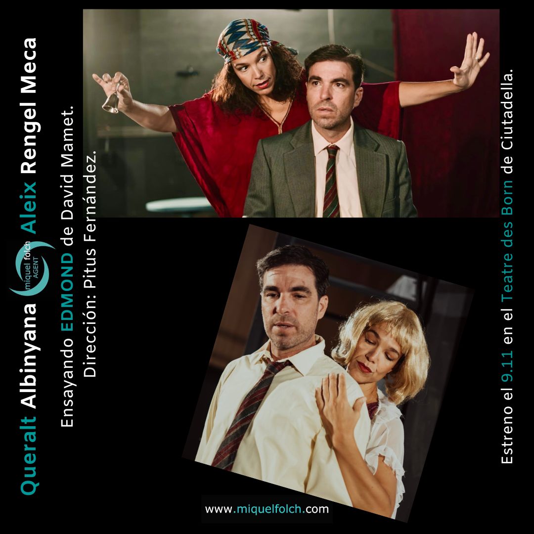 Queralt Albinyana y Aleix Rengel Meca, Ensayando EDMOND de David Mamet, dirigida por Pitus Fernández. Estreno el 9.11 en el Teatre des Born de Ciutadella.
.
miquelfolch.com
.
#actor #actriz #actorslife #teatro #cine #tv #series #miquelfolchagent