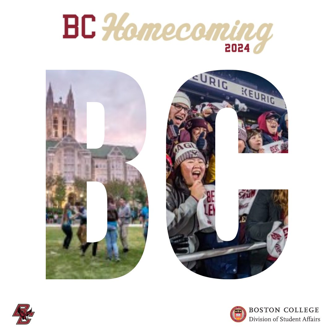 Happy Homecoming Week! 

Homecoming is a celebration of the spirit, mission, and tradition on the Heights. This week, the BC community can actively engage in fostering a sense of community and school pride with events and activities. LEARN MORE: bc.edu/bc-homecoming