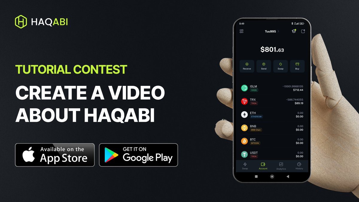 Tutorial Contest <a href="/HaqabiHQ/">Haqabi</a> 🔥 

We’re excited to announce our video challenge where you can showcase your editing skills and win $25 $USDT

📹 Create a short video demonstrating our amazing features &amp; how to use the #Haqabi crypto wallet for secure crypto storage. 

🏆 The two