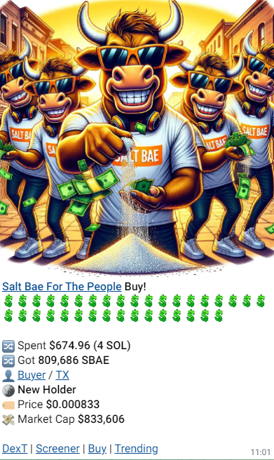 saltbaetoken's tweet photo. 🚀💎 HODLing $SBAE like a boss! 🔒💰 Strong projects, strong future. Let's ride this wave together! 🌊 #CryptoPride #HODL #SBAE
SHOW your LOVE on $SBAE!
BUY AND HODL is the best strategy!
Do you agree to $SBAE FAM?
Comment down below!
#SaltBaeForThePeople
#SaltBaeToTheMoon
#SBAECrypto
#SBAEsquad
#SolanaMemeCoin
#MemeCoinRevolution
#memecoin
#cryptocurrency