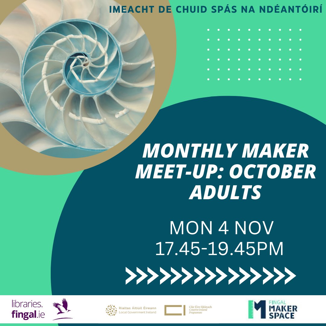 Unleash your creativity at our monthly Maker Meet-up in Blanchardstown Library's Makerspace. @Mcreateinnovate @Creativeirl <a href="/fingalmakers/">Fingal Makerspace</a> #makerspace