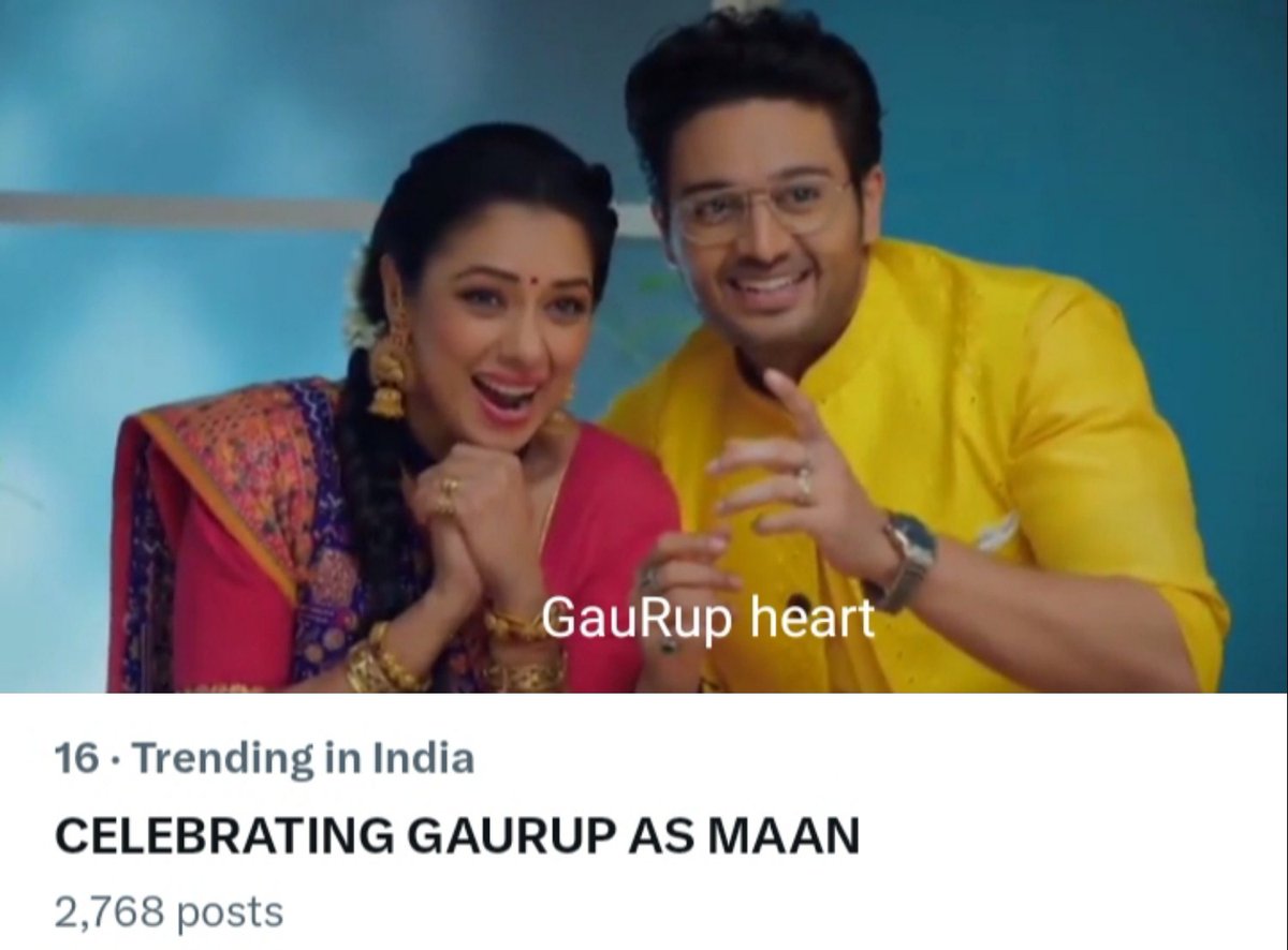 newghjjv's tweet photo. Missing GauRup MaAn 
CLEBRATING GAURUP AS MAAN 
#Anupamaa #Anujkapadia #MaAn
#GauravKhanna #RupaliGanguly #GauRup https://t.co/ns4BB3MtrO