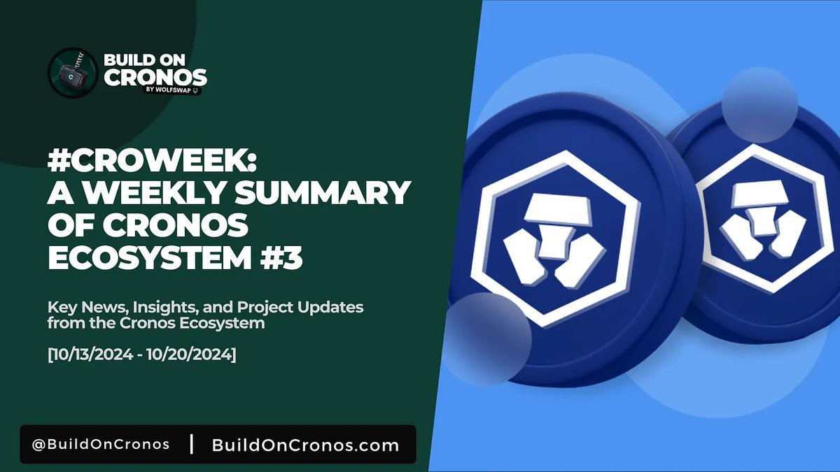 #CROWeek: A Weekly Summary of Cronos Ecosystem #3

 Key News, Insights, and Project Updates from the Cronos Ecosystem [10/13/2024 - 10/20/2024]

Last week had a lot of things to offer, so let’s not waste any time!
(Find FULL stories in our news center in bio)

News
👉 <a href="/sentioxyz/">Sentio</a>