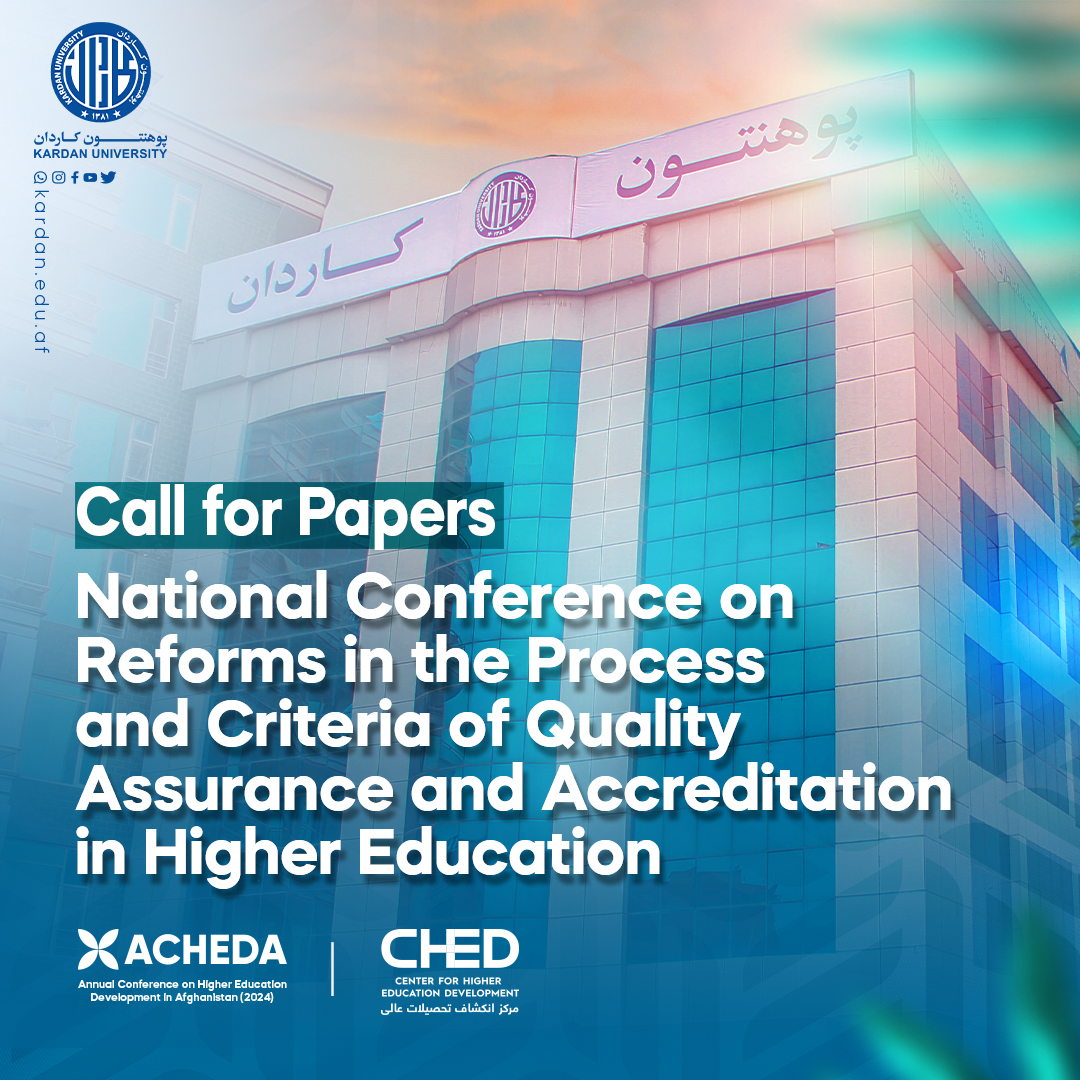 Call for Papers!

Join Kardan University's national conference on “Reforms in Quality Assurance &amp; Accreditation in Higher Education.”

Submit research papers on challenges, innovations, and aligning national practices with global standards.

Details: tinyurl.com/43sa8jw6