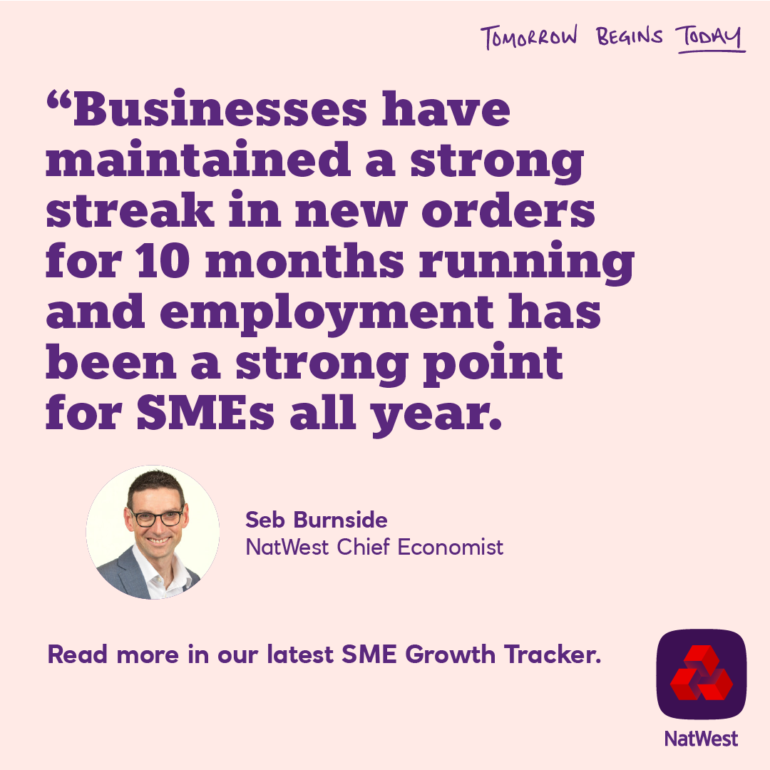 Our SME Growth Tracker shows that activity at small and medium-sized businesses fell marginally in September, while new work and employment numbers continued to grow. 

There's lots more important insight for SMEs in the report: spkl.io/6011fRdDv