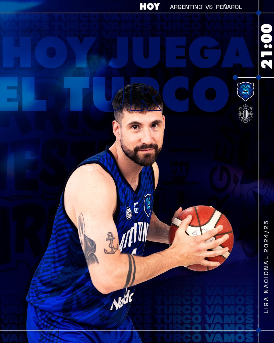 🦁 El Turco va por el triunfo de local

🏀 Argentino VS <a href="/Penaroloficial/">Club Atlético Peñarol (Oficial)</a>

🗓 Lunes 21 de Octubre • 21:00

🏠 El Fortín de Las Morochas

📲 <a href="/basquetpass_arg/">Basquet Pass Argentina</a>
📻 <a href="/LaCasadelTurco/">La Casa del Turco</a> - FM Diferente

#VamosTurco