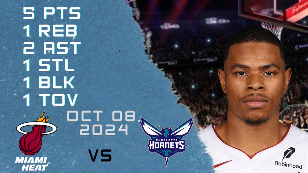 NBAPlayersHigh's tweet image. Keshad Johnson Stats For NBA Game vs HORNETS 08-10-2024 youtu.be/UwcWUr5qga8

#KeshadJohnson #Keshad #Johnson #nba #nbahighlights #basketball #miami #heat #heat #miamiheat