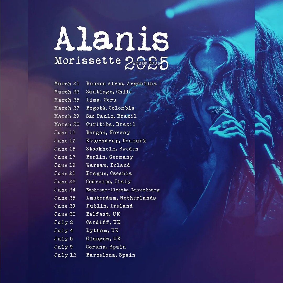 joinnus's tweet photo. ¡Alanis Morissette llega a Lima! 🔥🤩🎸
La cantante canadiense anunció las fechas de su World Tour 2025, en la que incluye a Perú. 🇵🇪
👉 Su concierto en la capital será el próximo 25 de marzo en el Costa 21. ¡Apúntalo!
¡Más novedades musicales en el #BlogJoinnus!🎤 https://t.co/OjkASVfd8o
