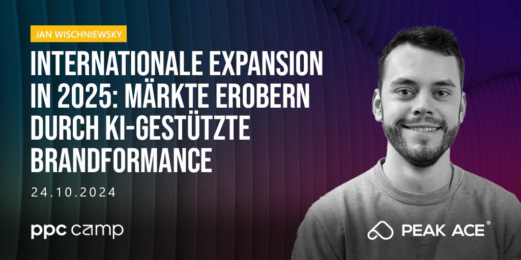 Beim #PPCCamp am 24.10 wird unser Experte Jan Wischniewsky in seiner Session „Internationale Expansion in 2025: Märkte erobern, durch KI-gestützte Brandformance“ aufzeigen, wie die internationale Expansion 2025 gelingt. 📈Mehr Infos findet ihr hier: pa.ag/481lXqg