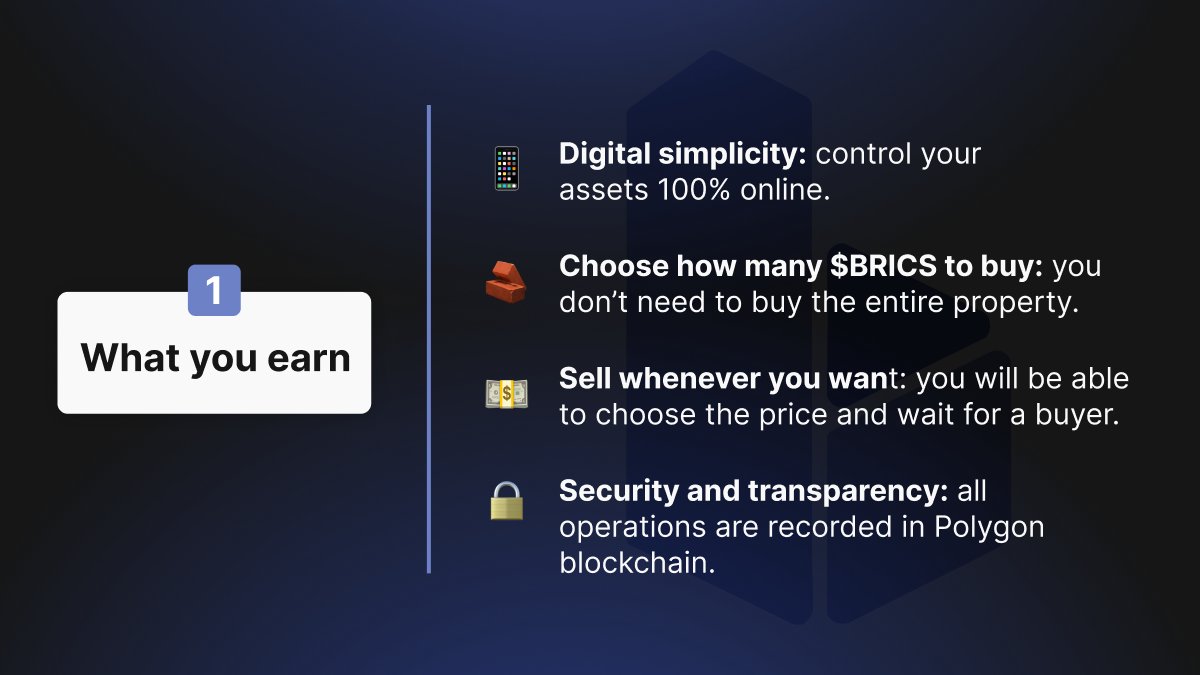 inbric_io's tweet photo. ๐ ๐ผ Ready to revolutionize the way you build your #porfolio in #RealEstate?
Meet $BRICS from #Inbric โthe smarter way to own property! ๐
โจ Digital simplicity: Manage your real estate portfolio entirely online. No paperwork, no hassle.
1/3 https://t.co/EsMlOQNBJB