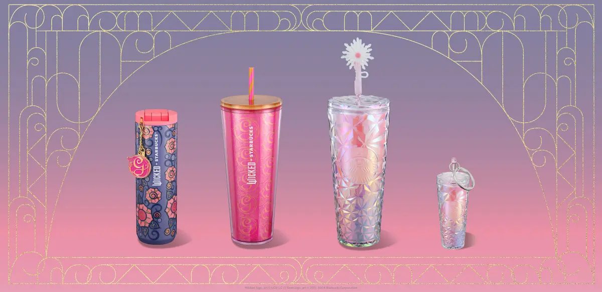 wickedupdate's tweet photo. Starbucks will be dropping ‘WICKED’ tumblers November 7th. https://t.co/3AOnX0TtWj