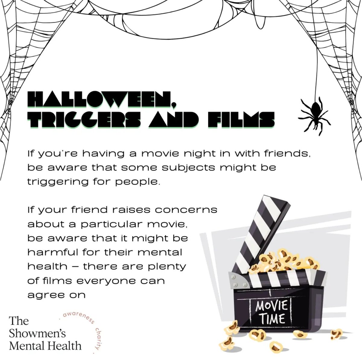 🎃 Halloween  is the perfect time for spooky movies but remember that some films can trigger anxiety or past trauma 🎬

It's okay to skip the scares if it affects your mental health—your well-being comes first.

Take care of yourself and choose what feels right for you!