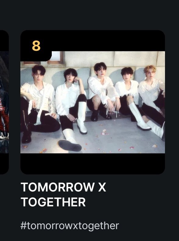 txtdom's tweet photo. To be safe I think we should aim top 5 at least we cannot drop again!!

#2024MAMAVOTE
#tomorrowxtogether https://t.co/6RXwkLZvJJ