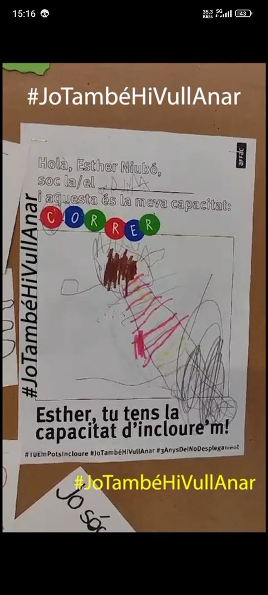 afa_escolasafa's tweet photo. Hola @eniubo, aquestes són les nostres capacitats. 
Esther tu tens la capacitat d'incloure'm. #3AnysDelNoDesplegament #TuEmPotsIncloure #JoTambeHiVullAnar https://t.co/qKRXyaIy8a