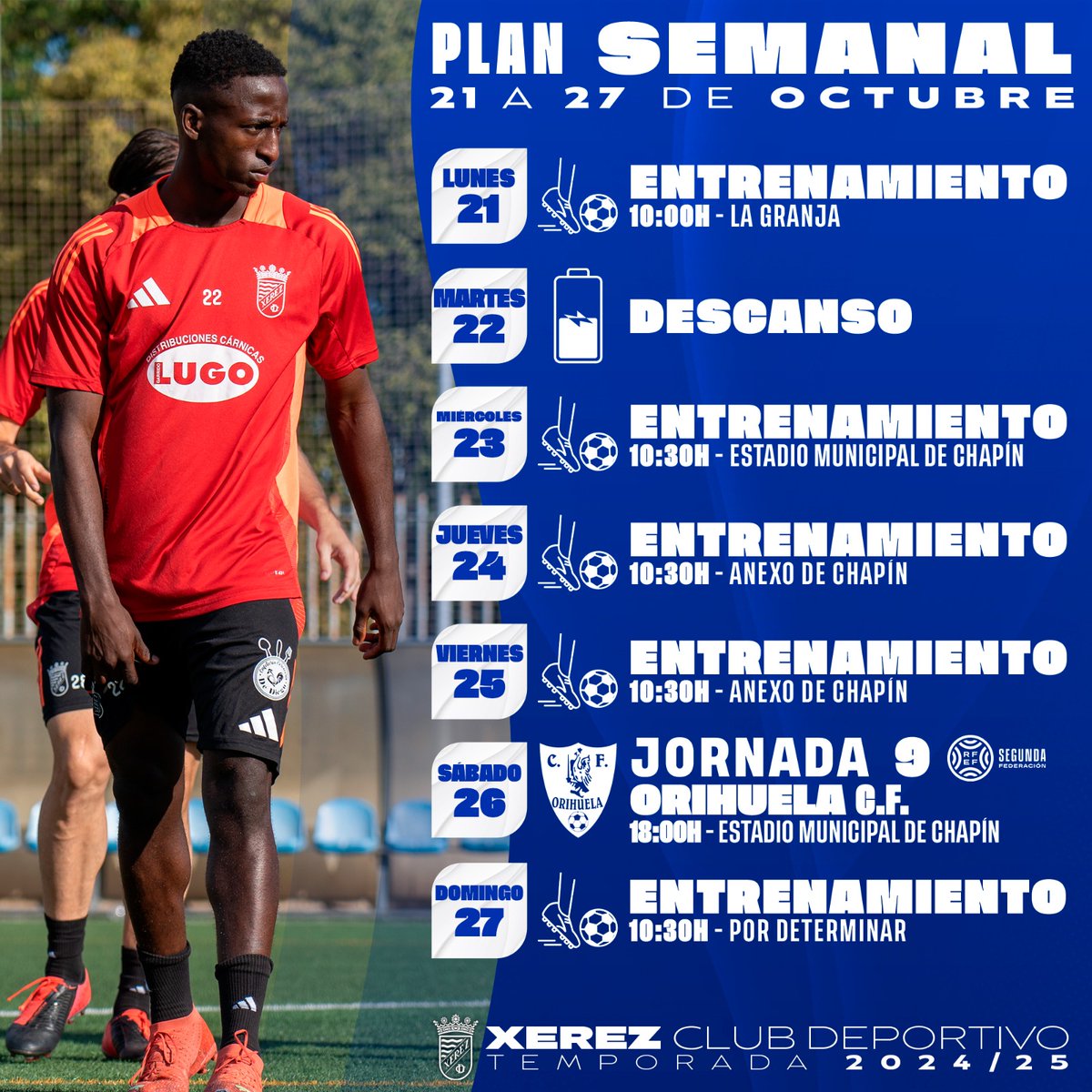 XerezCD_OFICIAL's tweet image. 📆 𝗣𝗟𝗔𝗡𝗡𝗜𝗡𝗚 | ¡A levantarse! 🏋️‍♂️

🔜 #XerezOrihuela