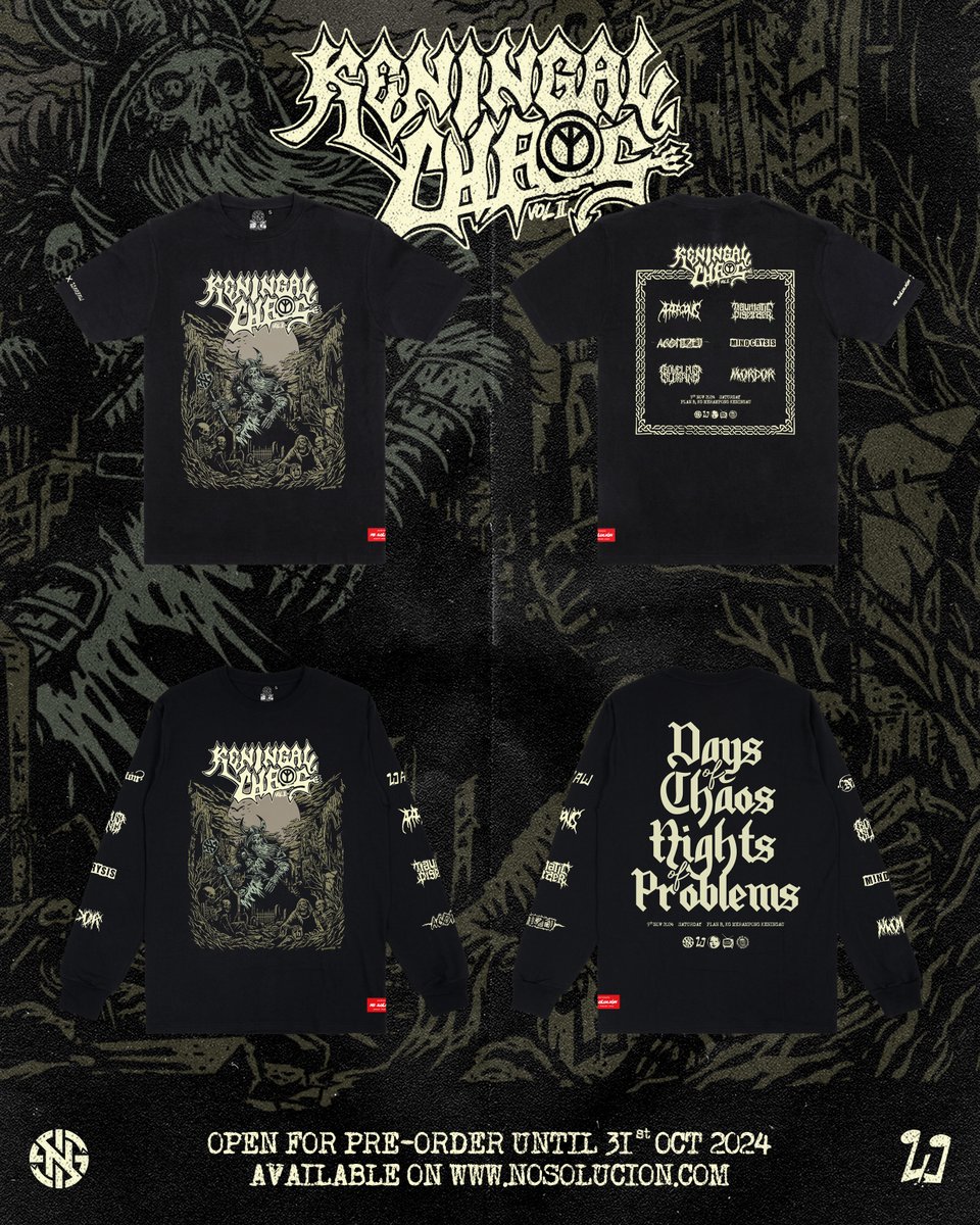 Keningau Chaos Vol. 2 official merch is now available for preorder until 31st October 2024.
Purchase on website:
nosolucion.com