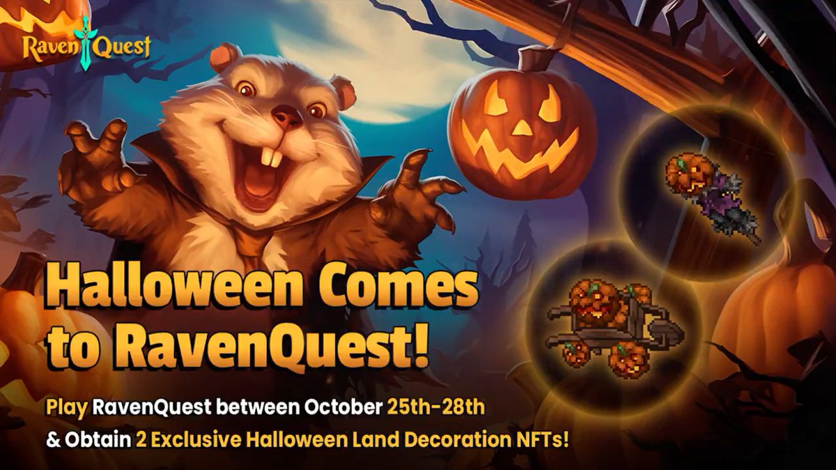 We are only a few days away from the <a href="/RavenQuestGame/">RavenQuest</a> Halloween Event!

If you haven't tried RavenQuest yet, this is the perfect time to give it a try! Here are 3 reasons why:

1. Characters/lands will be wiped before Phase 3 launches, so you don't have to stress too much about