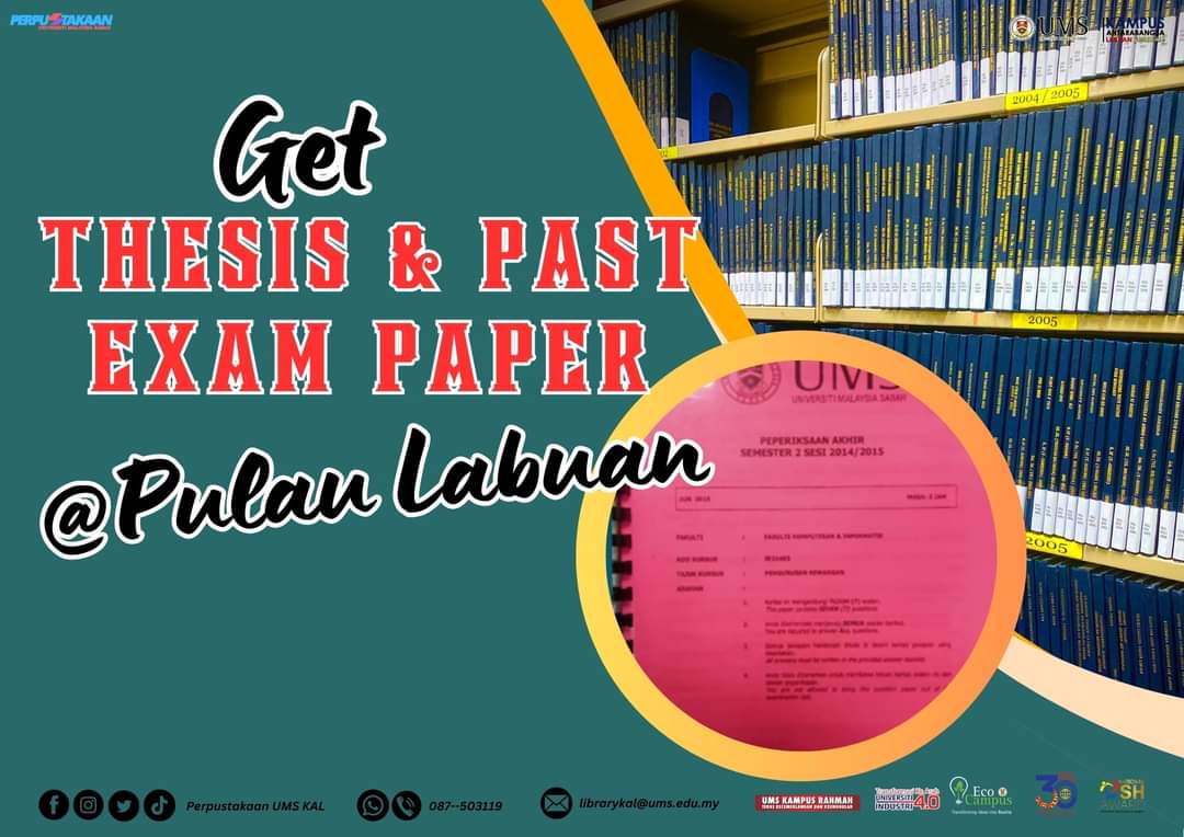 Libkal_UMS's tweet image. Good news for our users🏃‍♀️🏃 ✌️

Get thesis &amp;amp; past exam paper in Pulau Labuan now.

#ThesisPastExamPaper
#LibraryUMSKAL