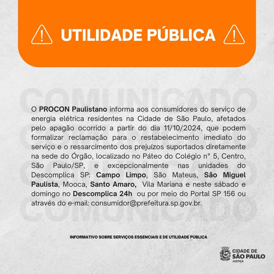 proconCidadeSP's tweet photo. ⚠️ Utilidade Pública ⚠️ https://t.co/JZ0kNtSB2m