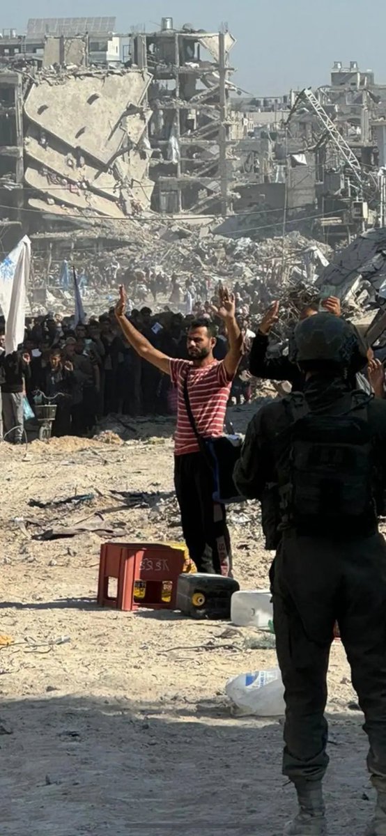 AhronBregman's tweet photo. Thousands of Palestinians are leaving northern Gaza and moving south. The Israelis claim that they push Gazans down to separate them from the 4,000 or so "bad guys" - Hamas, which the Israelis want to destroy. But this is nonsense. The "bad guys" will probably dump their Kalashnikovs and leave together with the good guys, and the Israelis will achieve what they really want - an empty northern Gaza, where they could build settlements. 
This is a straightforward ethnic cleansing. I doubt those who left will be allowed back. SHARE.