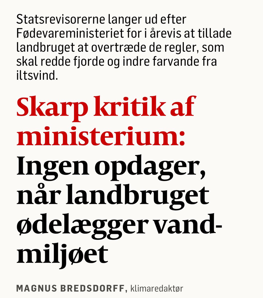 Er nu ret sikre på at fiskene, de badende, fiskerne, fuglene og resten af os, der bruger vandet har opdaget det. Ministeriet opdagede det også. De ignorerer det bare forsat. #dkpol #dkgreen