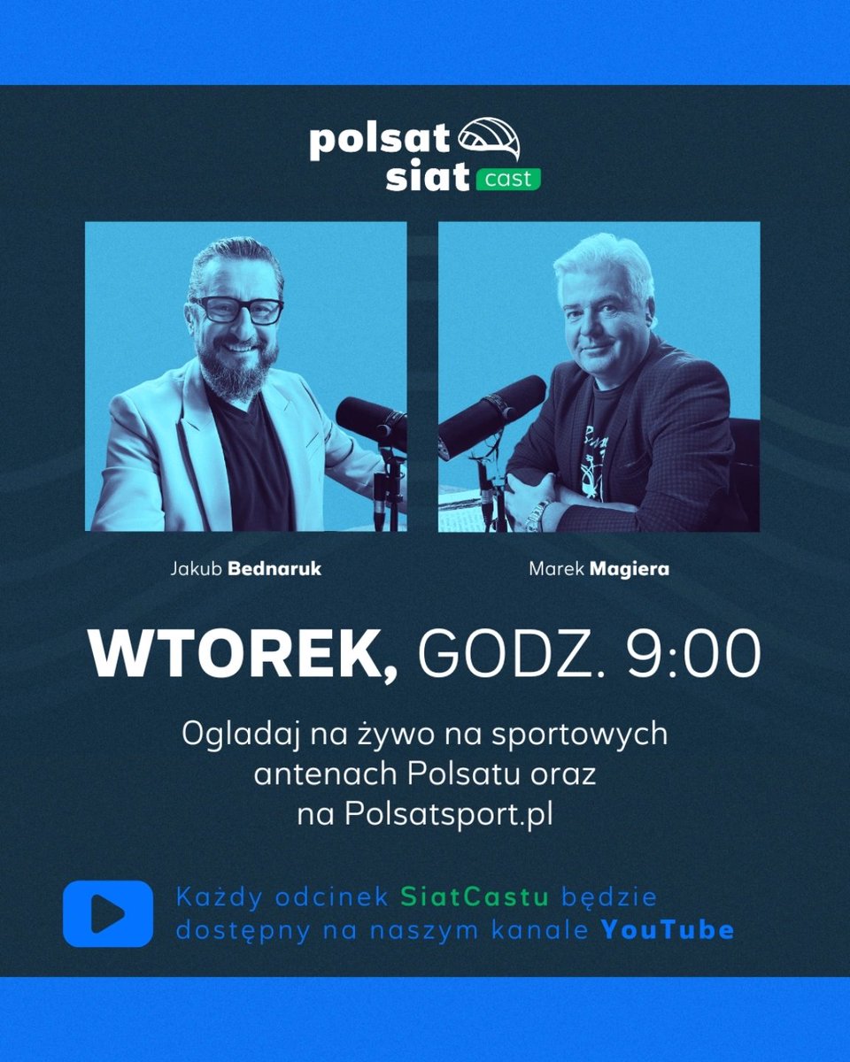 Zapraszamy jutro o 09.00 do <a href="/polsatsport/">Polsat Sport</a> 1. Powinno być ciekawie 🔥 <a href="/JakubBednaruk/">Jakub Bednaruk</a> <a href="/MichauStolfa/">Michau Stolfa</a> - pogadamy m.in. z Pawłem Halabą ze <a href="/mks_slepsk/">Ślepsk Malow Suwałki</a>