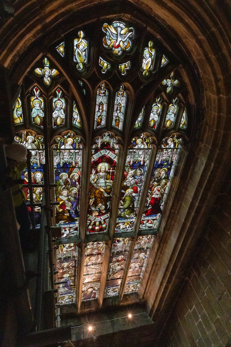 CurrentStand's tweet photo. Phase 2 of work on the Tideswell Cathedral is underway - with the scaffolding up to enable lighting installation also allowing for closer examination of carvings and details previously unseen for centuries! https://t.co/hm8jF1U8cI