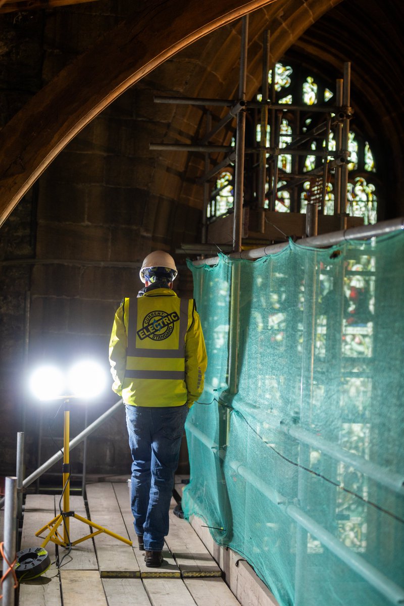 CurrentStand's tweet photo. Phase 2 of work on the Tideswell Cathedral is underway - with the scaffolding up to enable lighting installation also allowing for closer examination of carvings and details previously unseen for centuries! https://t.co/hm8jF1U8cI