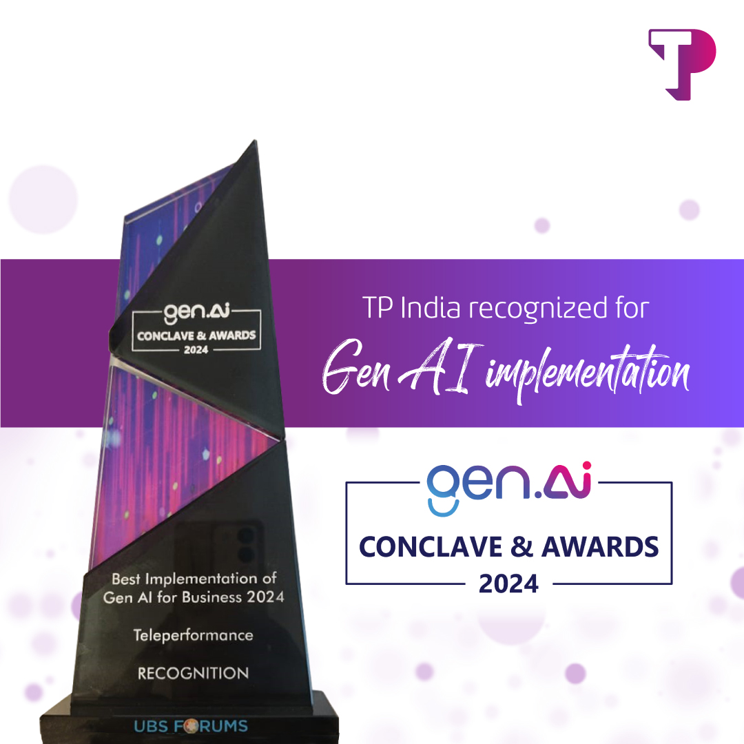 TPIndiaOfficial's tweet photo. TP leads the #GenAI wave
TP India has been recognized for 'Best Implementation of Gen AI for Business 2024' at The Gen-AI Conclave & Awards 2024 organized by UBS Forums.
Know more about AI at TP: https://t.co/OcUHicr2zw
#TPIndia2024 #AI #HighTechHighTouch https://t.co/XYeViyfmxD