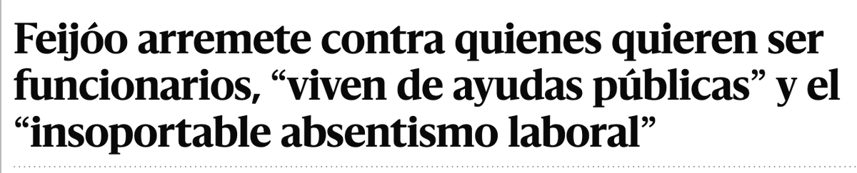 PeppeQuare's tweet image. Atacan a los servidores públicos, para atacar los derechos fundamentales y el Estado del Bienestar. Este discurso podría ser tranquilamente de Trump o Milei. Esto es hoy el PP, una organización con tendencia criminal que copia lo peor de cada sitio.
PD. Feijóo es funcionario.