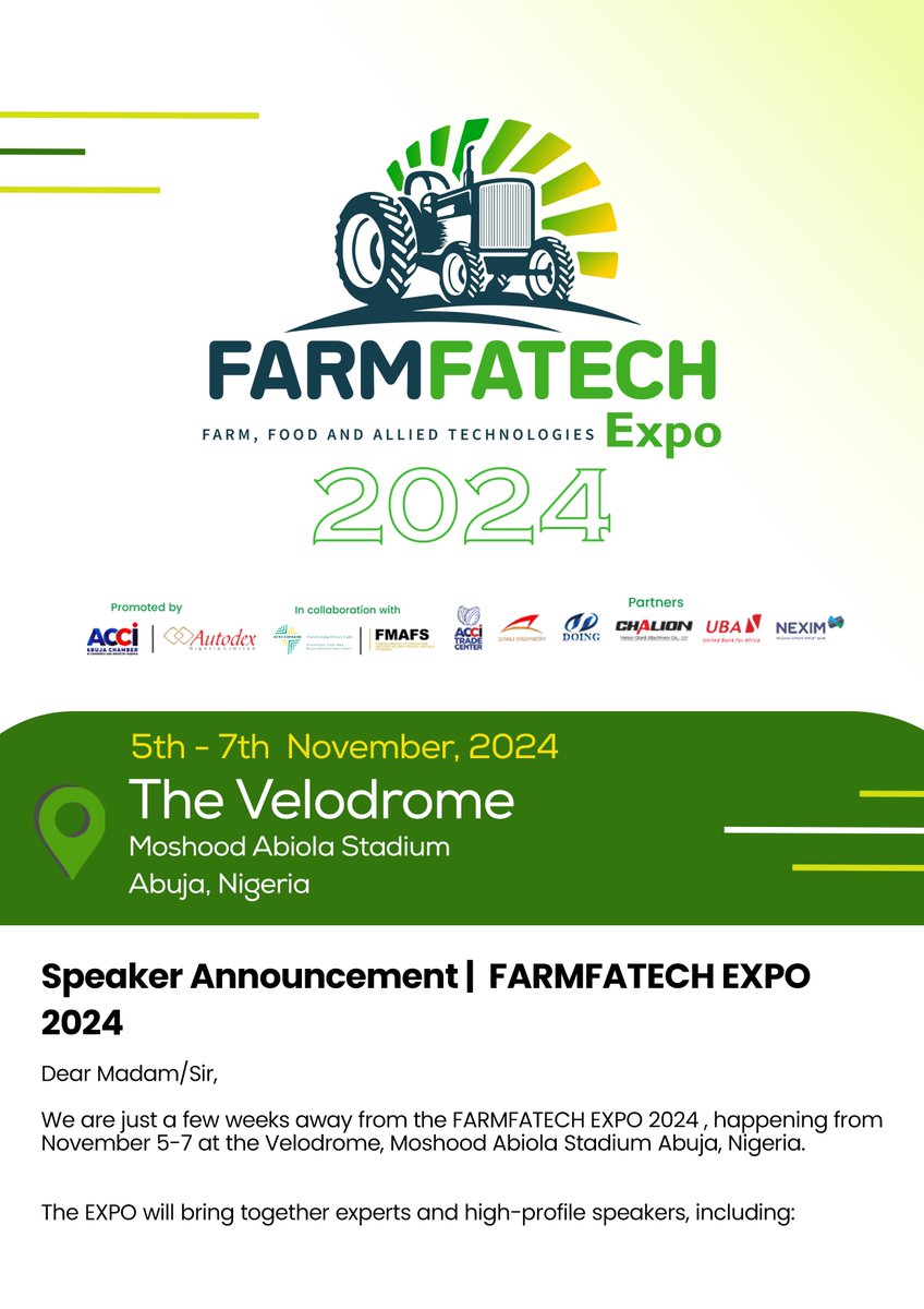 farmfatech's tweet image. FarmfaTech Expo 2024 is beyond the Hype!

There's much more! 💯

This year's maiden edition is going to leave a proof of the hype by all standards in 14 days to come. ✅

Just do your part by registering, the rest will be a great story filled with a little awww 🥰.

Who's excited…