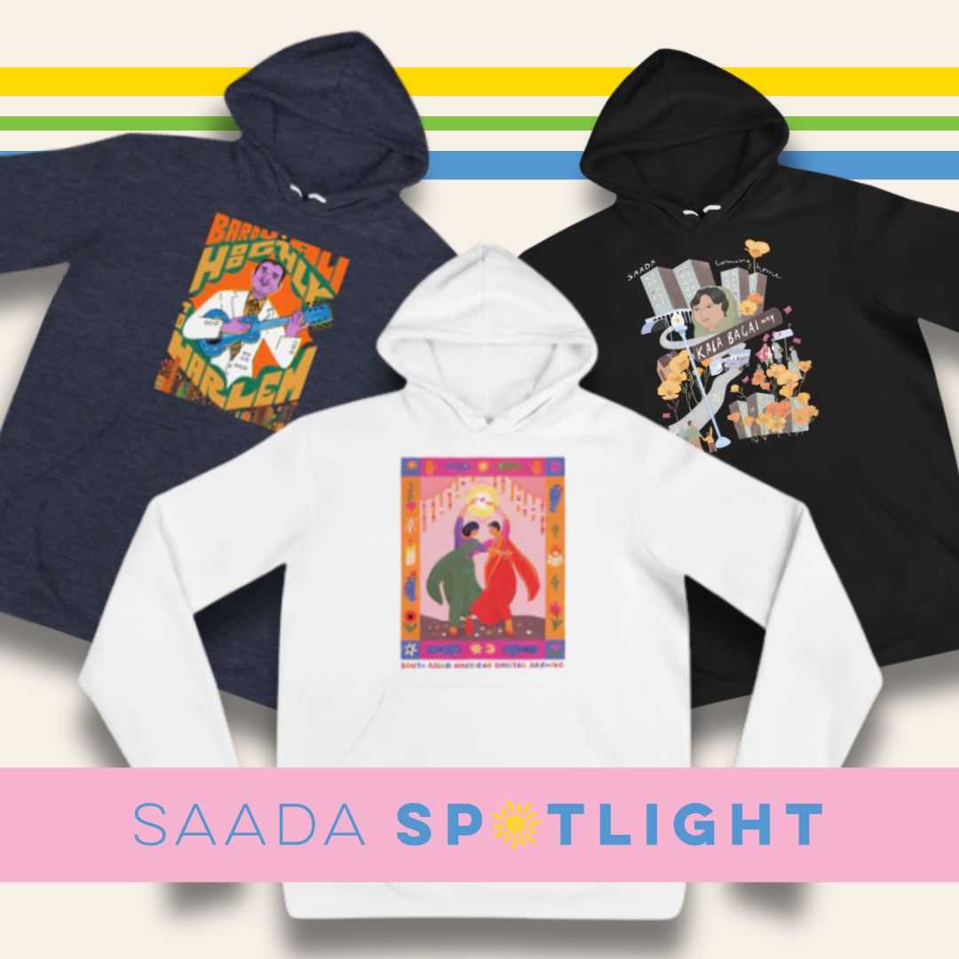 Get your favorite hoodie from SAADA Spotlight ☀️ today! All proceeds from our SAADA Spotlight gift shop help support SAADA’s mission of ensuring that South Asian American stories are preserved and shared. 🍁 Link in bio!