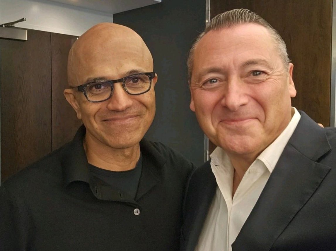 RezolveAi's tweet photo. Our partnership with Microsoft to distribute our “Brain Suite” via Microsoft Azure Marketplace has been a massive milestone. Today, our founder and CEO Dan Wagner had the pleasure of meeting with Satya Nadella, CEO of Microsoft, in London, to discuss  ideas on how we can jointly open up new possibilities in AI and the commerce sector.
$RZLV $MSFT