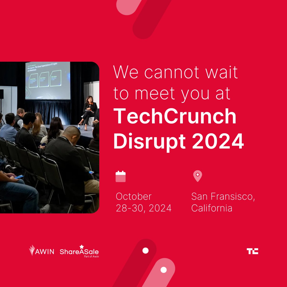 ShareASale, Owned by Awin (@shareasale) on Twitter photo 📣 We are so excited to announce that we will be at @techcrunch in San Fransico from Oct 28-30! Come meet our team and learn how the affiliate channel has transformed sales and marketing efforts. 📅 Email us at us-newbusines@awin.com to book a meeting. See you there! 📣 We are so excited to announce that we will be at @techcrunch in San Fransico from Oct 28-30! Come meet our team and learn how the affiliate channel has transformed sales and marketing efforts. 📅 Email us at us-newbusines@awin.com to book a meeting. See you there!