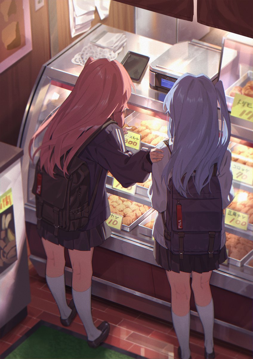琴葉茜 ,琴葉葵 「晩御飯を選ぶ姉妹ちゃん 」|山桃のイラスト