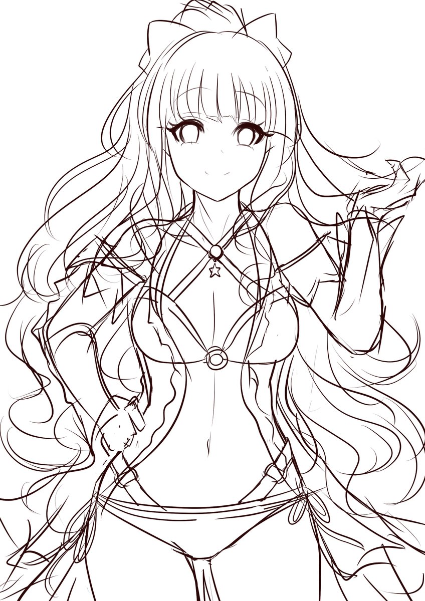 サレン|佐々木咲恋(プリコネ) ,saren_(summer)_(princess_connect!) 「 」|Ero-P⚠️CF16 (soon) (Commission Open)のイラスト