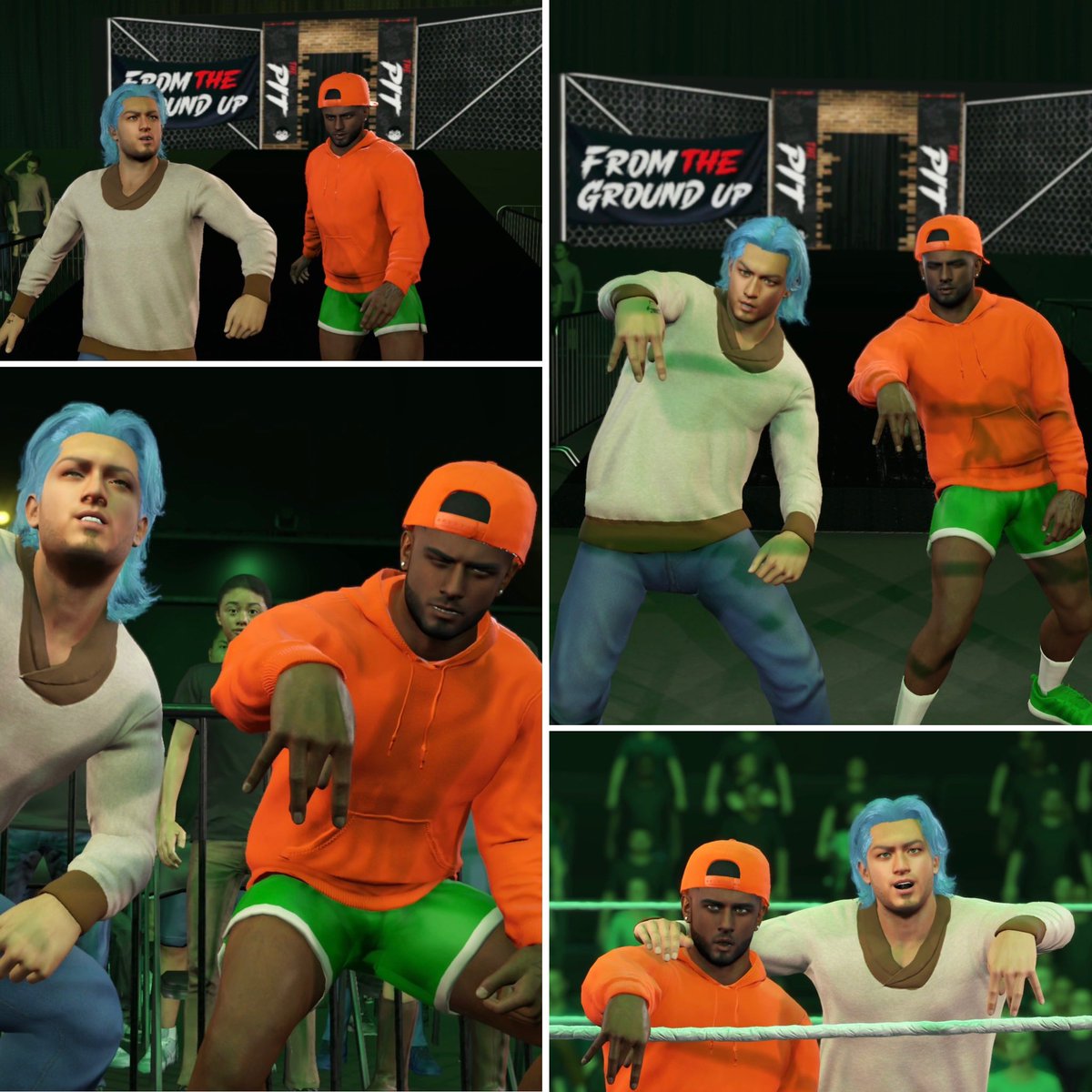 ELIjah_TM2K's tweet photo. As #Halloween is next week and I begin to finish up my final post for #PITober , I give you Elijah 🐠and Oki 🐈 #WWE2K24 https://t.co/kN20nBs7xL