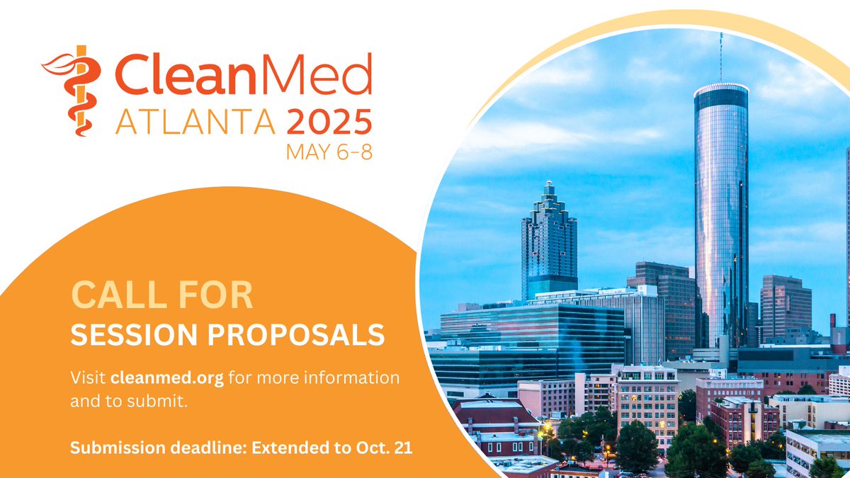 📣 Reminder: TODAY is the deadline to submit session ideas for #CleanMed2025, which will take place May 6-8 in #Atlanta. 

Our most impactful sessions come from you! Submit your ideas today ➡️ app.sessionboard.com/submit/cleanme…