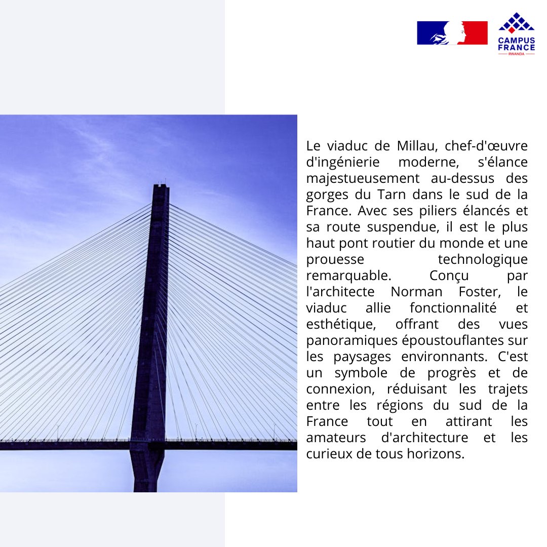 Viens #étudier en #France et prépare toi à découvrir ses trésors ✨ Cette semaine  #découvrons ensemble le #viaducdemillau #étudesenfrance