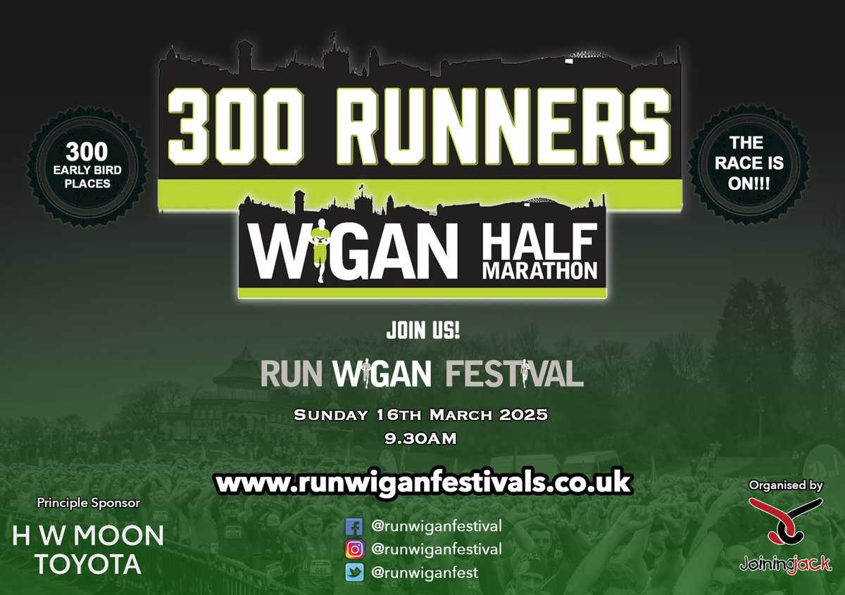 HW Moon RunWiganFest (@runwiganfest) on Twitter photo An awesome 300 runners have now saved their places for the <a href="/Wiganhalf/">HW Moon 1/2 Marathon</a> at the 2025 <a href="/HWMoonToyota/">HW Moon Toyota</a> <a href="/runwiganfest/">HW Moon RunWiganFest</a> for <a href="/alljoinjack/">Joining Jack</a>!
Join them:
runwiganfestivals.co.uk
<a href="/Bithells/">Bithells Waste</a> <a href="/metrorodlancs/">Metro Rod Lancashire</a> @bridgemanphysio <a href="/WiganCouncil/">Wigan Council</a> <a href="/VisitWigan/">Wigan Tourism Board</a> @BewellW
#runwiganfestival2025 #TeamJJ #JoinUs An awesome 300 runners have now saved their places for the <a href="/Wiganhalf/">HW Moon 1/2 Marathon</a> at the 2025 <a href="/HWMoonToyota/">HW Moon Toyota</a> <a href="/runwiganfest/">HW Moon RunWiganFest</a> for <a href="/alljoinjack/">Joining Jack</a>!
Join them:
runwiganfestivals.co.uk
<a href="/Bithells/">Bithells Waste</a> <a href="/metrorodlancs/">Metro Rod Lancashire</a> @bridgemanphysio <a href="/WiganCouncil/">Wigan Council</a> <a href="/VisitWigan/">Wigan Tourism Board</a> @BewellW
#runwiganfestival2025 #TeamJJ #JoinUs