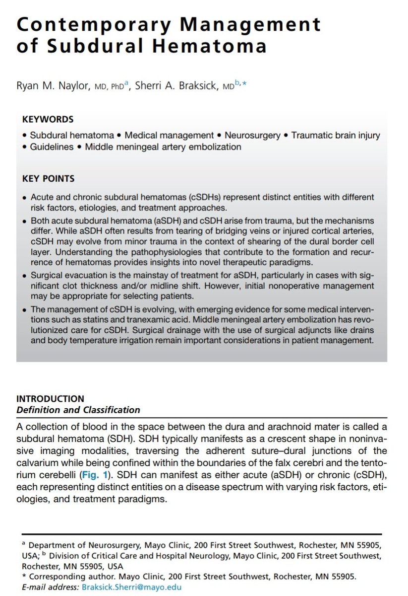 SOMELaguna's tweet photo. Manejo Contemporáneo del Hematoma Subdural 🧠🩸

🔰📚Neurol Clin 2024

https://t.co/xw9PxxDklq

Enlace a Artículo Completo 👇🏼✅🆓https://t.co/rPEDXf5xvO https://t.co/vV57mP0nCx