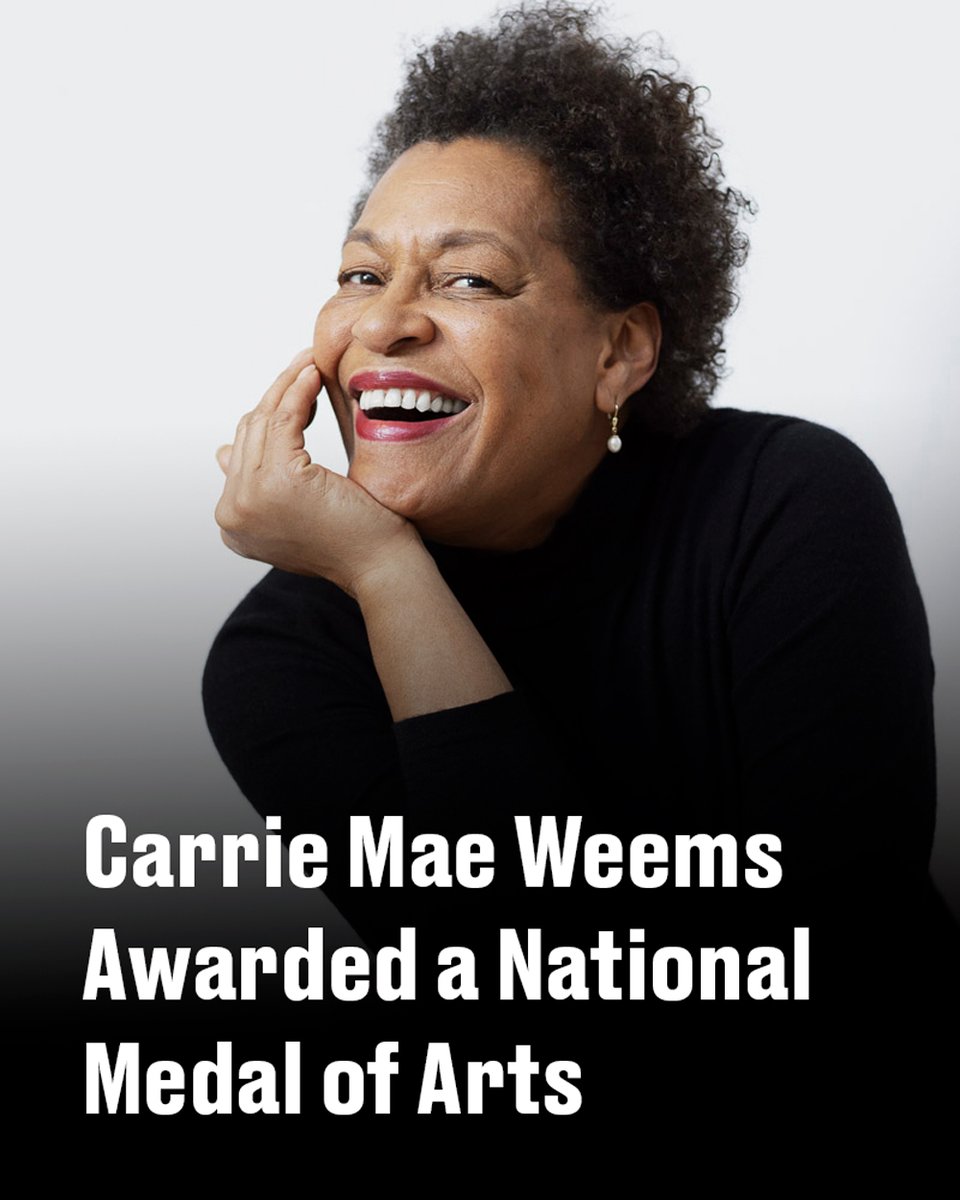 FraenkelGallery's tweet photo. 🥇 Congratulations to #CarrieMaeWeems on being awarded the 2024 National Medal of Arts. A private ceremony will be held today, October 21, at the White House, with a reception beginning at 2:30PM PT / 5:30PM ET. Watch live at https://t.co/iywlyUlB6p

📸 © Rolex, Audoin Desforges https://t.co/Rat13ugGxL