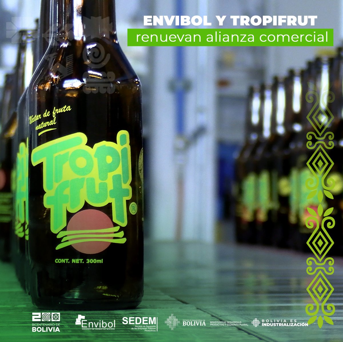EnvasesB's tweet image. El Servicio de Desarrollo de las Empresas Públicas Productivas #SEDEM firmará Contrato Comercial para que la Empresa Pública Productiva Envases de Vidrio de Bolivia #Envibol provea botellas con el Sello “Hecho en Bolivia” 
#GobiernoDeLaIndustrialización
#UnidosRumboAlBicentenario