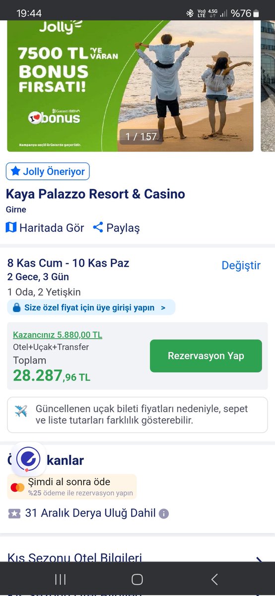 MuratSevenn's tweet photo. @JOLLYTUR bu turu geçen hafta 34,5 bine aldım. Farkı nasıl ödemek istersiniz!!!! https://t.co/IEPA6Yu70a