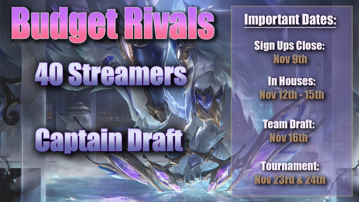 BrittyKittielol's tweet image. ALRIGHT TEAM - Very pumped to announce I am the official new organizer of Budget Rivals !! 🥳
This event means a lot to me since it helped me make a lot of really meaningful friendships in this community so am excited to be taking over what I think is a super valuable event in…